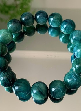 天然猫眼蓝绿晶石双色手链饰品女