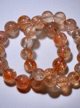 天然冰透白水体共生阿鲁沙手链女