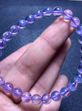 天然紫玉晶冰种果冻感紫水晶手链