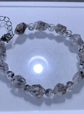 天然老矿闪灵钻原石手链饰品男女