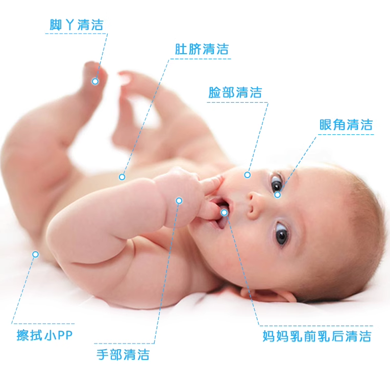 优贝舒婴儿湿巾宝宝湿纸巾手口专用80抽5包湿巾纸100成人批发带盖