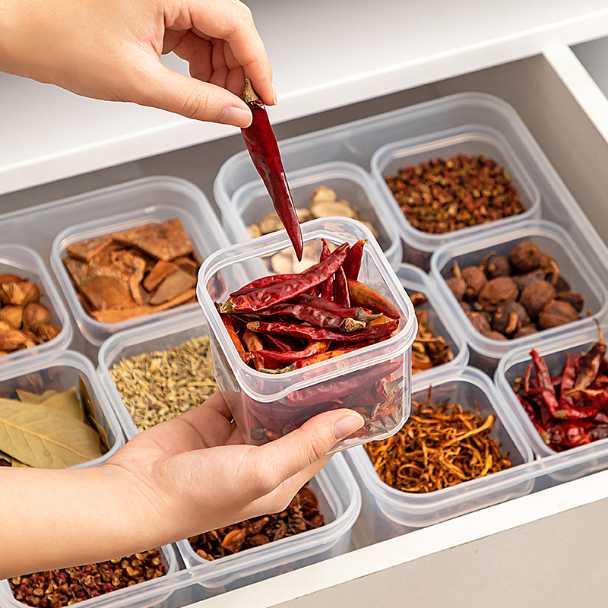 香料收纳盒厨房分格抽屉大料调味料干货茶叶密封储物罐食品保鲜盒 - 图1
