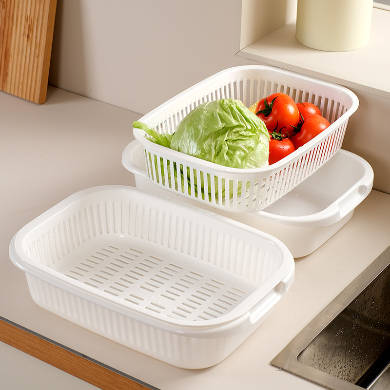 厨房双层果蔬沥水篮碗碟收纳架碗柜沥水放碗盘置物架多功能碗筷盒,淘宝优惠券,粉丝福利购,淘宝优惠卷