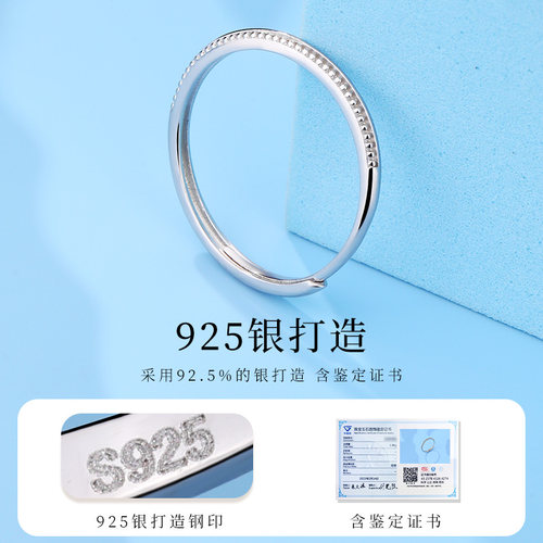 老银匠s925纯银素圈戒指女款食指活口百搭个性细圈简约气质银指环 - 图1