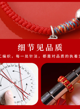 老银匠S999足银柿子红绳手链
