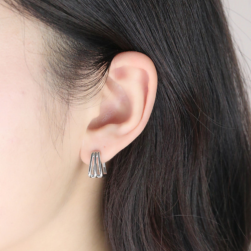 老银匠s925银耳环女款几何线条简约百搭小众设计感高级感纯银耳饰,淘宝优惠券,粉丝福利购,淘宝优惠卷