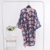 Mùa hè mỏng gạc cotton áo ngủ cặp đôi phong cách Nhật Bản kimono áo choàng tắm cotton đồ ngủ cardigan dài váy ngủ hấp quần áo - Night Robe