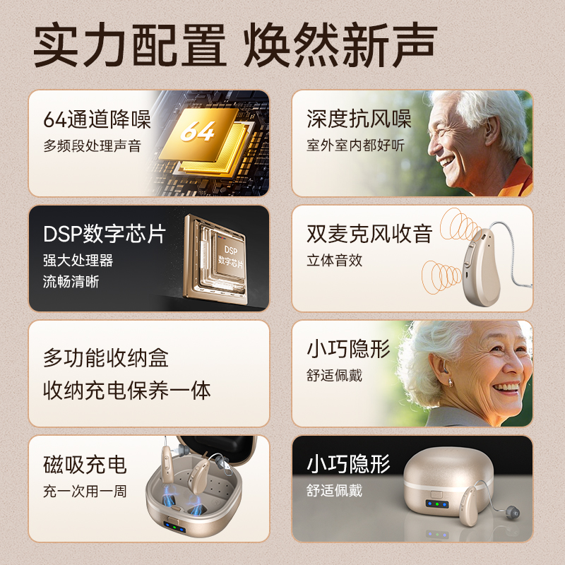 蓝米助听器老人专用正品高端老年重度耳聋耳背隐形年轻人RIC耳机
