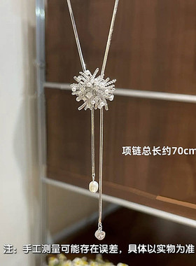 2025新款爆款银色烟花珍珠项链