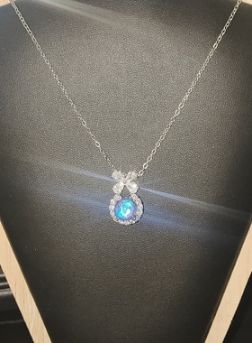 925银项链女时尚百搭小花吊坠高级感轻奢锁骨链圣诞礼物