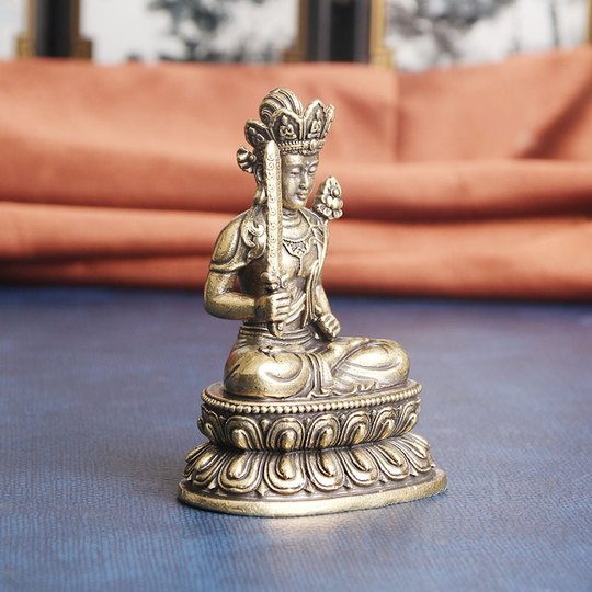 Retro Messing Void Bodhisattva Statue Desktop Ornamente Religiöse Opfergaben Buddha Statuen Kunsthandwerk Wenwan Alte Bronze Dekoration