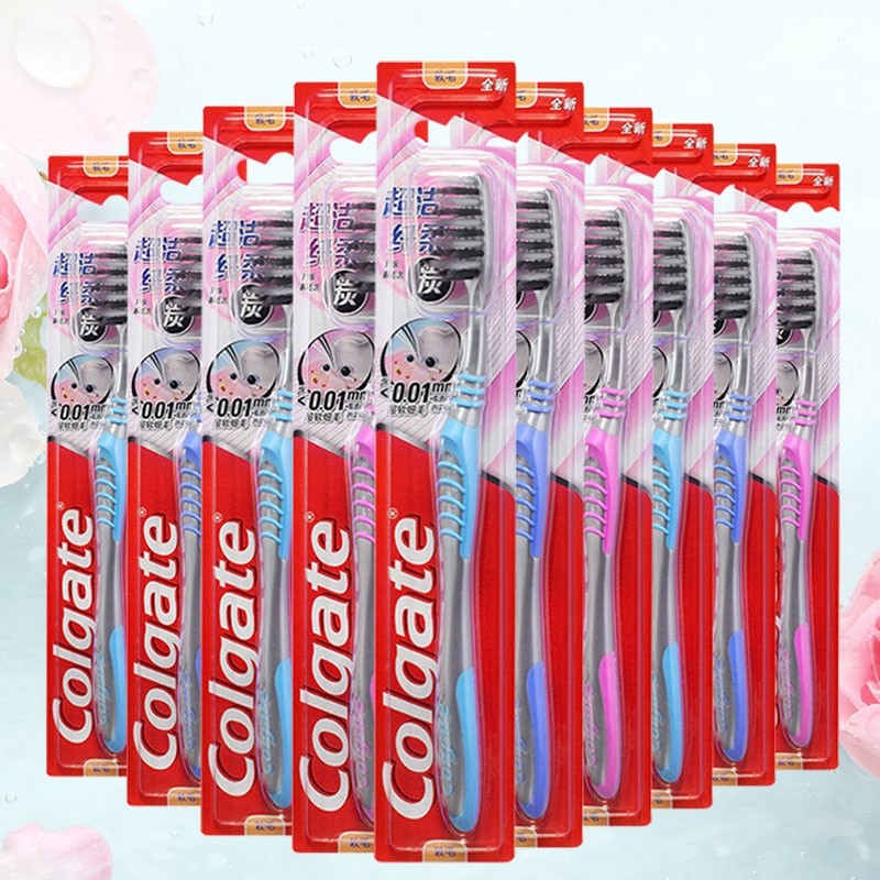 高露洁纤柔软毛细毛炭丝护龈共牙刷 进凯居家日用牙刷/口腔清洁工具