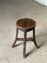 Republic Old Beech Wood Round Stool Old Stools Vintage Old Furniture Old Furniture Four-legged Round Stools