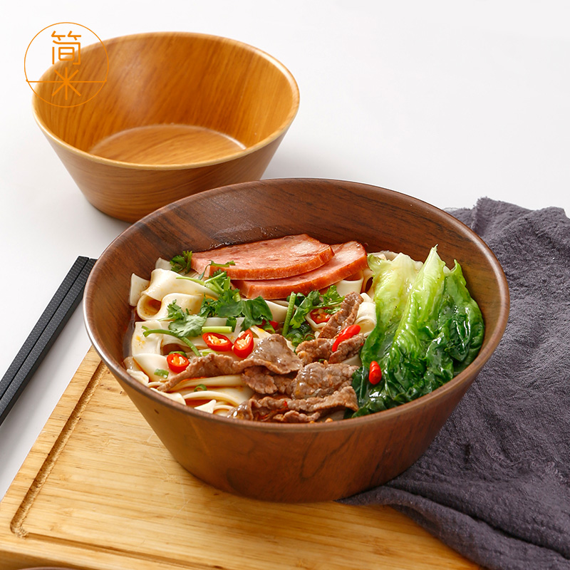 简米日式面碗商用米饭碗密胺汤碗泡面碗螺蛳粉创意仿木纹塑料餐具
