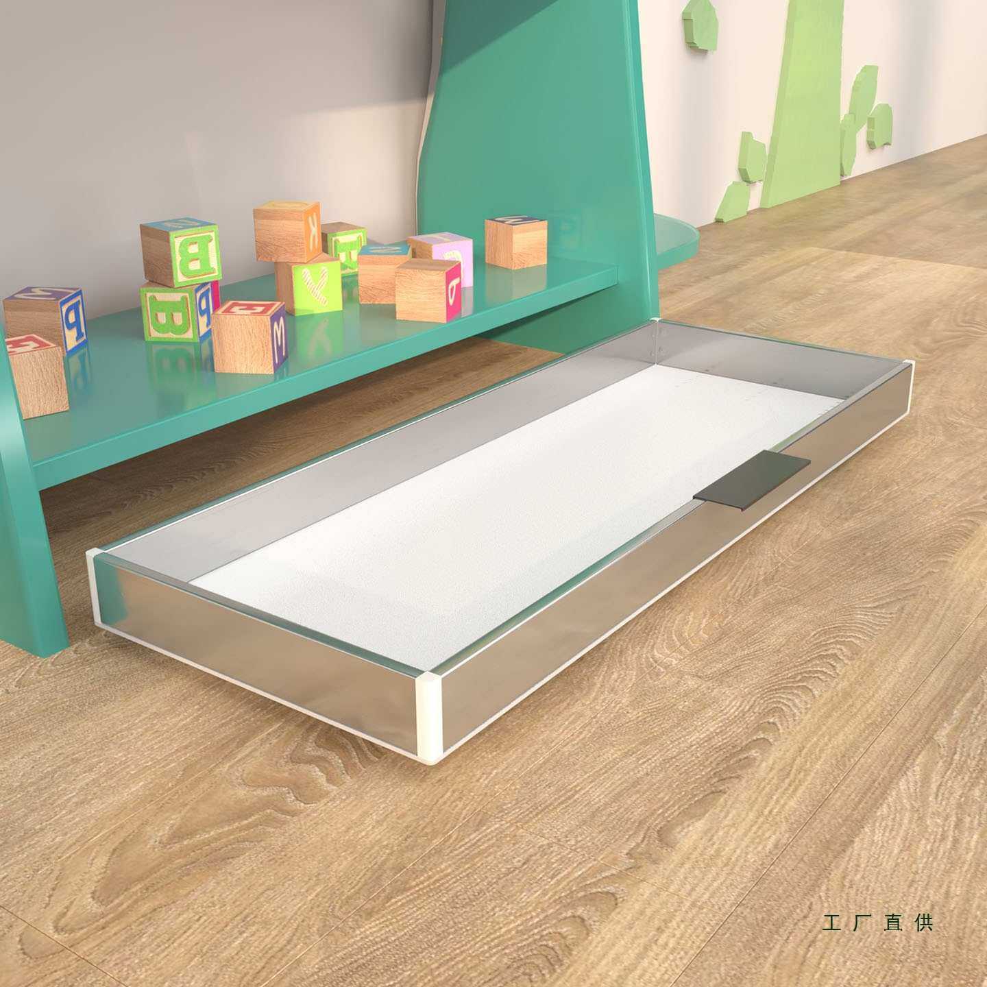 环保不锈钢加PP收纳移动托盘带万向轮滑动抽拉抽屉收纳箱柜底床底,淘宝优惠券,粉丝福利购,淘宝优惠卷