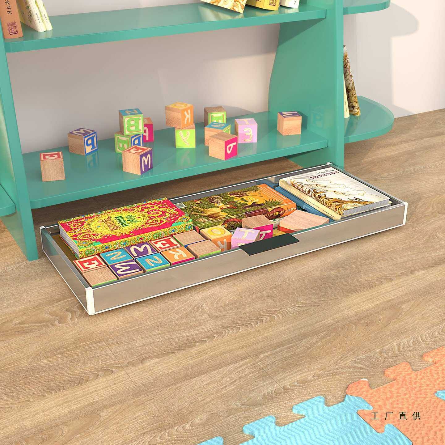 环保不锈钢加PP收纳移动托盘带万向轮滑动抽拉抽屉收纳箱柜底床底,淘宝优惠券,粉丝福利购,淘宝优惠卷