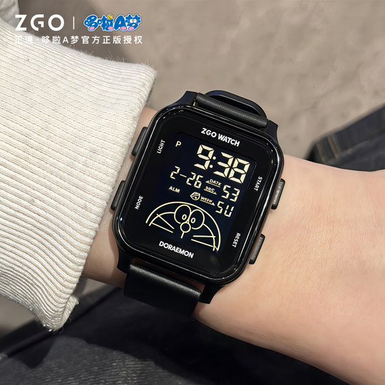Reloj electrónico Doraemon estilo estudiante para hombre.