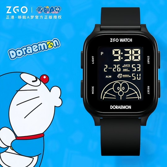 Reloj electrónico Doraemon estilo estudiante para hombre.