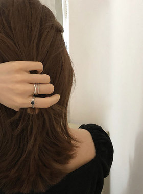 s925纯银韩国东大门交叉冷淡风开口戒指女ins潮小众设计简约戒指