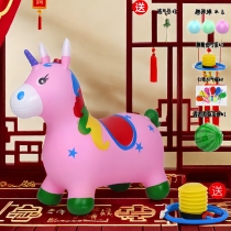 2023 new jumping horse children inflatable jumping horse children indoor sports toy rubber horse