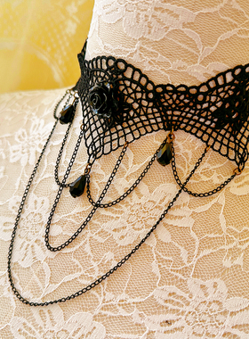 原创choker蕾丝项链哥特暗黑系
