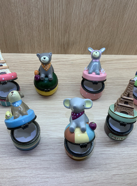 ZAKKA陶瓷盒可爱卡通迷你陶瓷首饰盒戒指乳牙收纳盒摆件