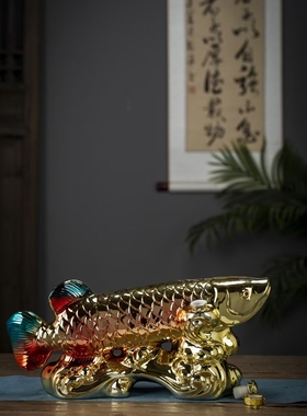 5斤装陶瓷金龙鱼空酒瓶七彩金龙鱼酒壶酒瓶密封装饰摆件酒瓶定制