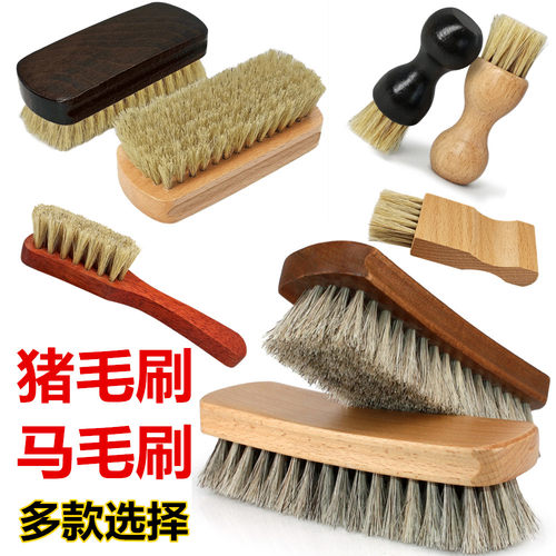 马毛刷擦鞋油刷鬃毛刷反绒面翻毛皮鞋清洁刷鞋鞋刷子软毛刷麂皮刷 - 图2
