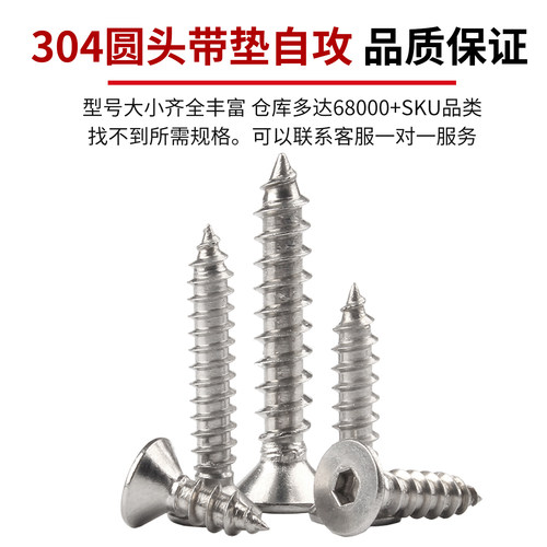 304不锈钢平头内六角自攻螺丝钉沉头内六角自攻钉木螺钉M2M3M4M6 - 图1