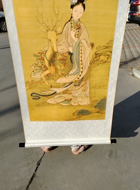 冷枚麻姑献寿图微工笔人物画临摹