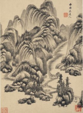绢布微喷风景名画镜片高清
