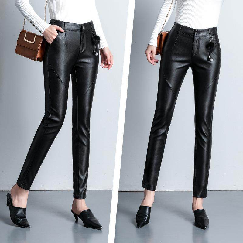 秋冬83959季新脚女士时休闲皮裤修身铅笔尚小绵羊皮裤款子,淘宝优惠券,粉丝福利购,淘宝优惠卷