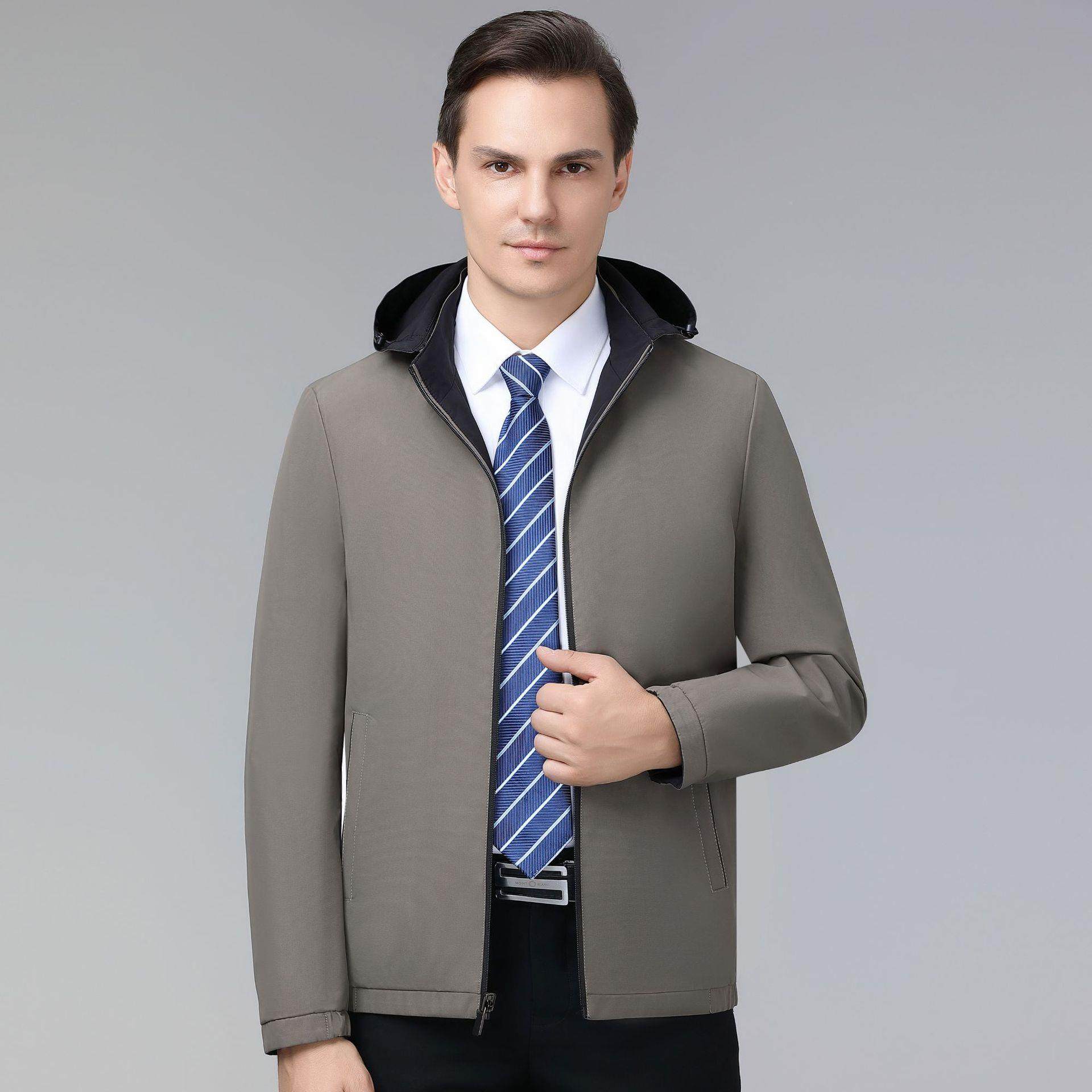 年新款双面男士夹克外套春夹秋连帽大码闲中年商F09-F10-务穿休上,淘宝优惠券,粉丝福利购,淘宝优惠卷