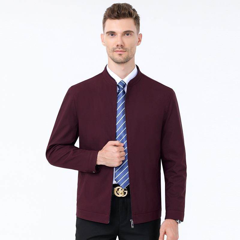 春秋新款夹克男务商中年休闲宽松夹克外2188-R套爸领爸翻装,淘宝优惠券,粉丝福利购,淘宝优惠卷