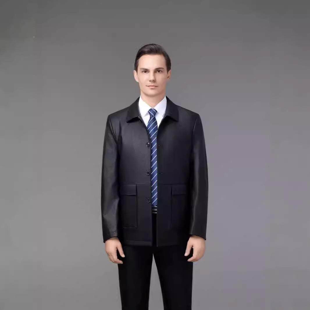 新款秋海宁绵羊皮皮衣男休立闲中年单皮外240824套时尚男领装冬夹,淘宝优惠券,粉丝福利购,淘宝优惠卷