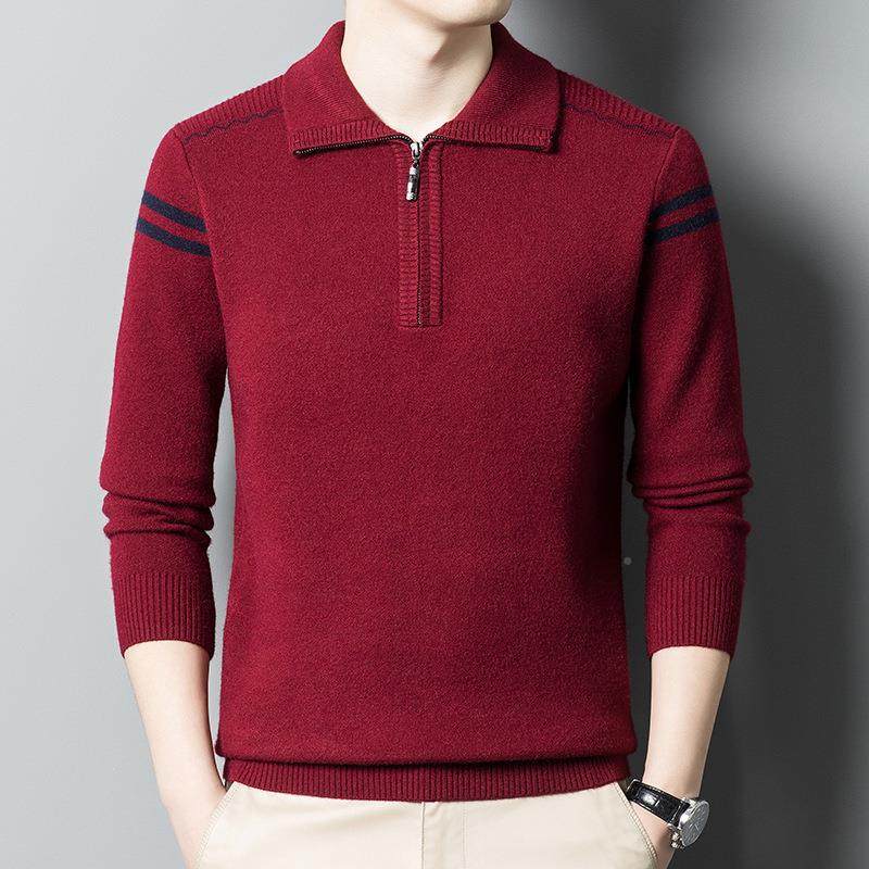 衫厚品牌羊1668-MU毛衫男秋冬季加羊绒爸翻领针织中年打底保暖爸,淘宝优惠券,粉丝福利购,淘宝优惠卷