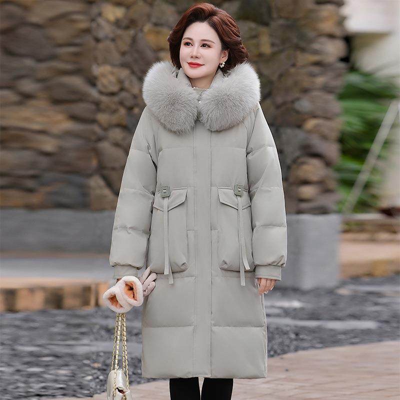 年新款羽绒服女中长妈款中年韩版83101-Q1修身加厚保暖鸭白绒妈外,淘宝优惠券,粉丝福利购,淘宝优惠卷