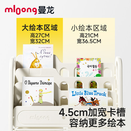 【25年新款】曼龙文件夹儿童书架绘本架宝宝玩具收纳架储物二合一 - 图0