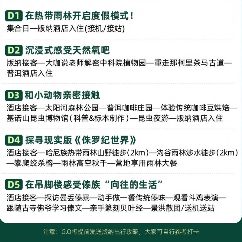 bikego云南西双版纳亲子5日游雨林徒步植物园讲解含接机纯玩小团