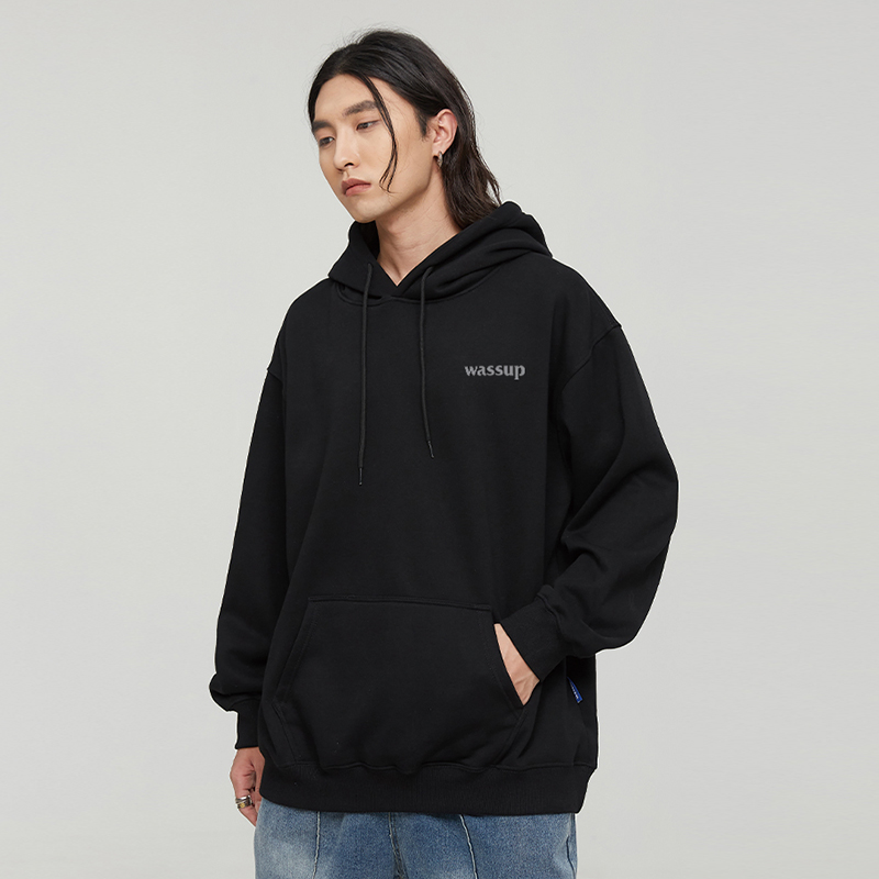 WASSUP HEODS连帽卫衣男秋冬季宽松休闲百搭字母潮牌情侣上衣帽衫