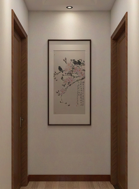 十兰名家手绘玉兰国画竖幅孤品