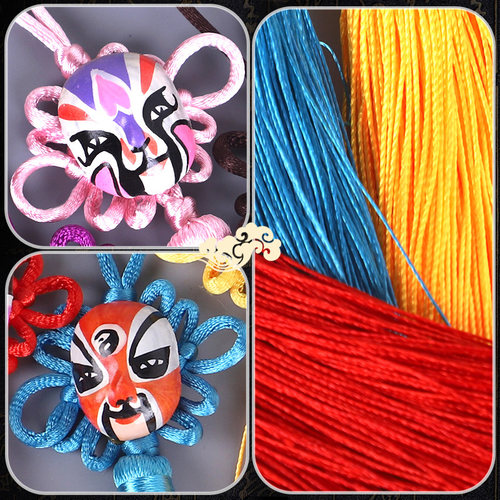 京剧脸谱戏剧中国风吉祥中国结蓝色挂件新年小号挂饰送老外 - 图2