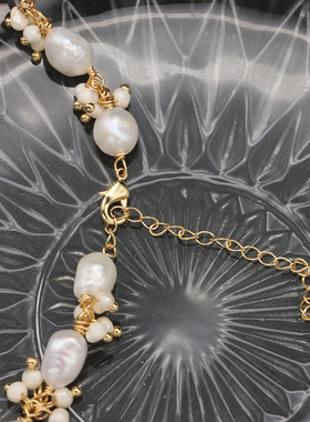 巴洛克珍珠项链女百搭不规则天然串珠项链小众设计感复古锁骨颈饰