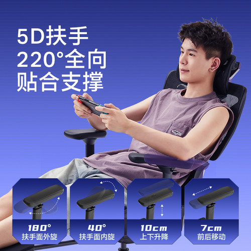 ue永艺泰克堡垒X6人体工学椅电竞椅撑腰办公椅家用电脑椅自适应椅 - 图1