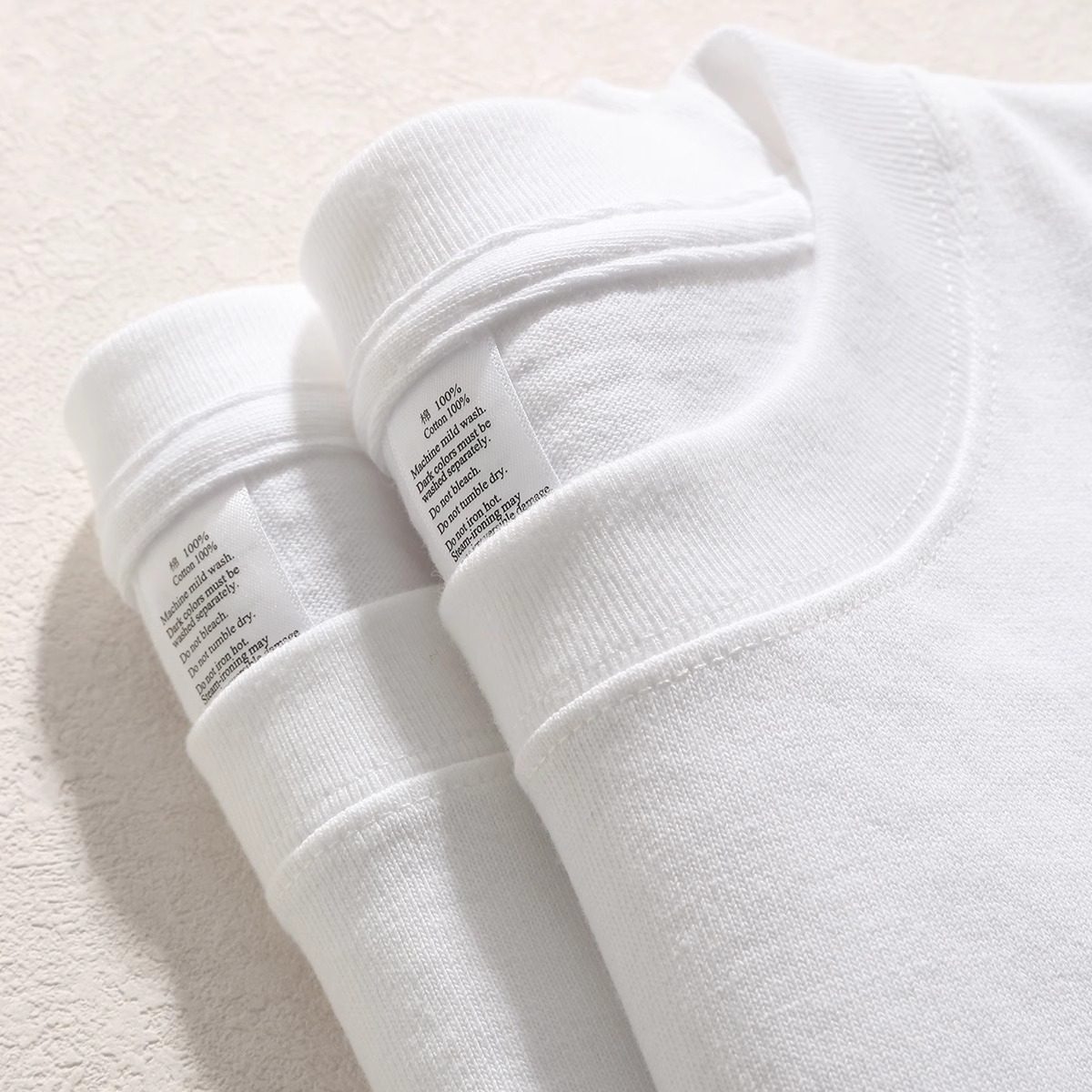 外贸清仓~撤回捡漏重磅纯棉百搭男女黑白经典纯色内搭 长袖+短袖T