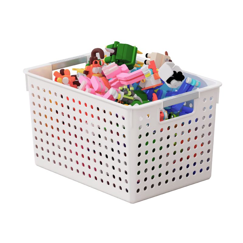 收纳筐杂物收纳箱塑料家用玩具零食厨房储物筐桌面化妆收纳整理盒-图3