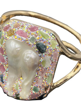 天然巴洛克异形珍珠手镯捷克钻碧玺手环复古民族风手环手链礼物