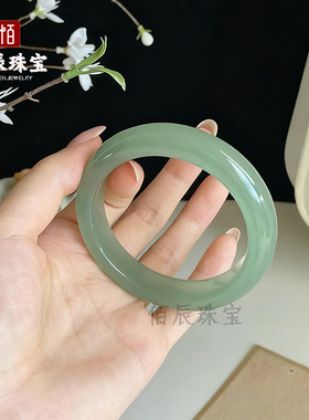 天然冰种东陵玉手镯冰润和田晴水手镯货绿色东陵玉手镯手镯