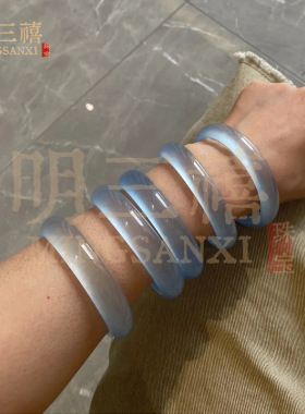 天然水沫玉冰冰冰种白月光冰飘花独龙玉镯玉石手镯石英岩玉