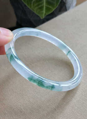 叮当镯玉手镯女冰种飘花翡翠手镯细款翡翠玉镯女款少女细圆条玉镯